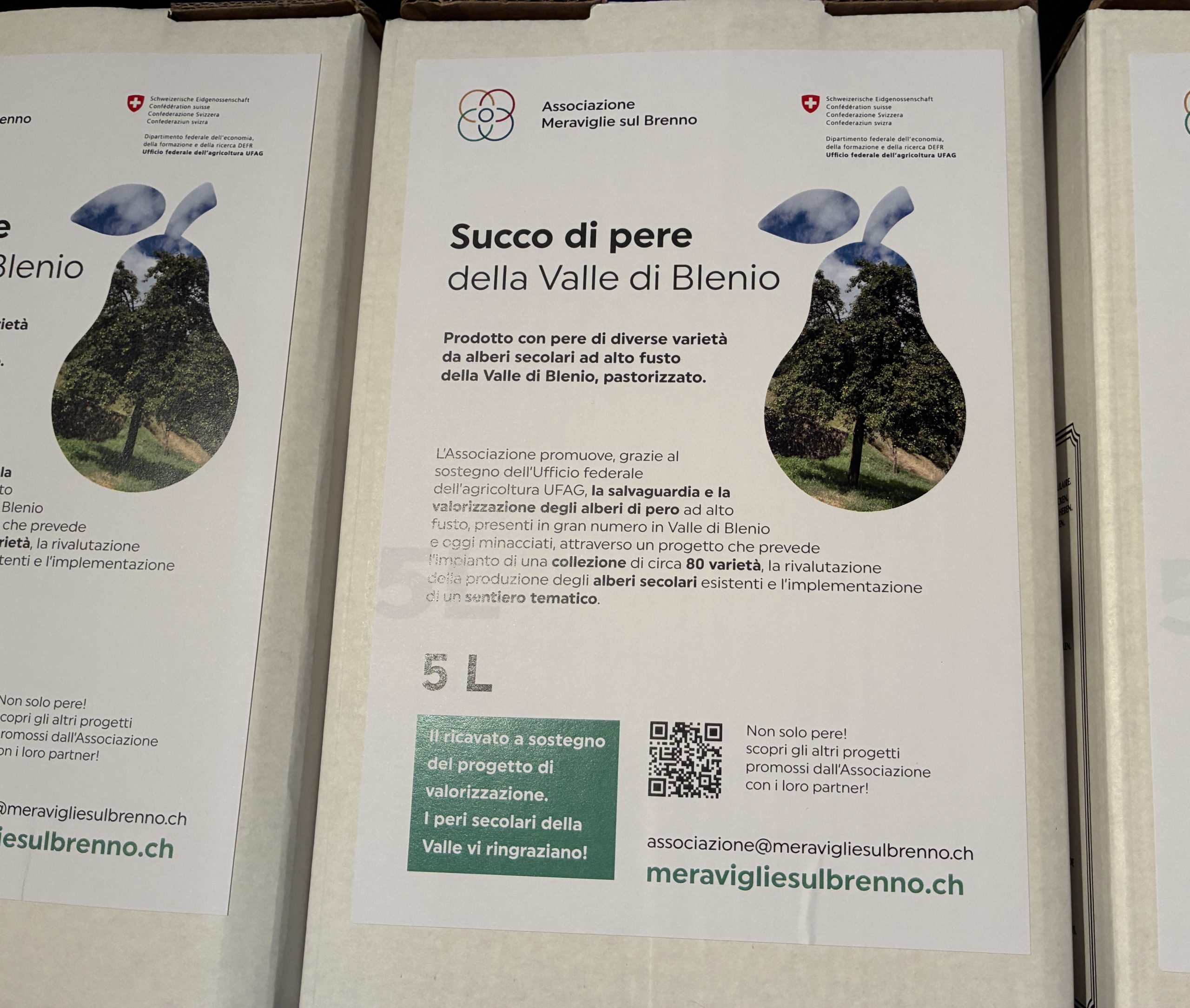 In vendita il succo di pere della Valle di Blenio!